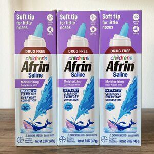 3x AFRIN Moisturizing Children’s Saline Mist - Nasal Congestion & Dry Nose 5oz